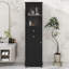 Armoire de rangement de 63 po de hauteur avec 2 tiroirs, armoire de salle de bain avec portes en verre, rangement pour garde-manger avec tablettes réglables-2024789941