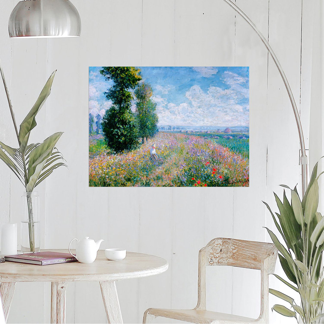 Poster Wiese mit Pappeln von Claude Monet