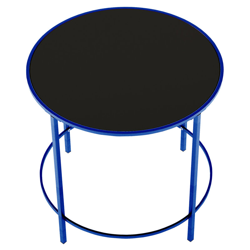 Silverlock Glass Top End Table, Blue
