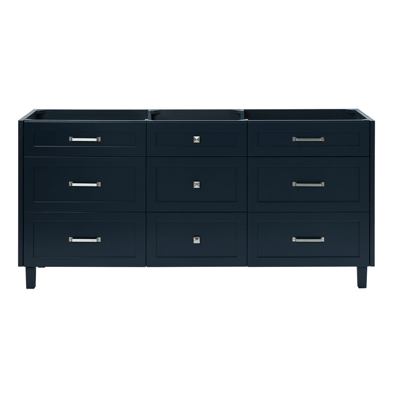 ARIEL Monroe 72 Double Bathroom Vanity Base Only, Blue