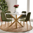 Ensemble de table de salle à manger 4 personnes Folmar avec table ronde de 39,5 po et 4 chaises rembourrées en tissu