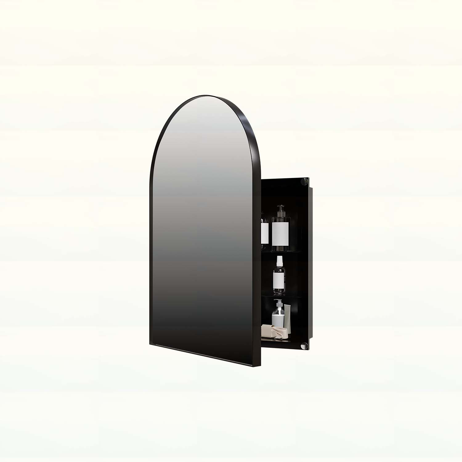 Siscar Lands Elegant Arched Cabinet with Arched Mirror,Adjustable ...