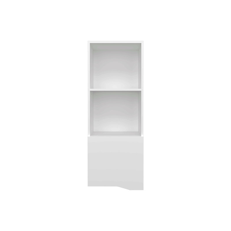 Armoire à pharmacie à une porte de 43 po de hauteur avec deux tablettes ouvertes, Blanc
