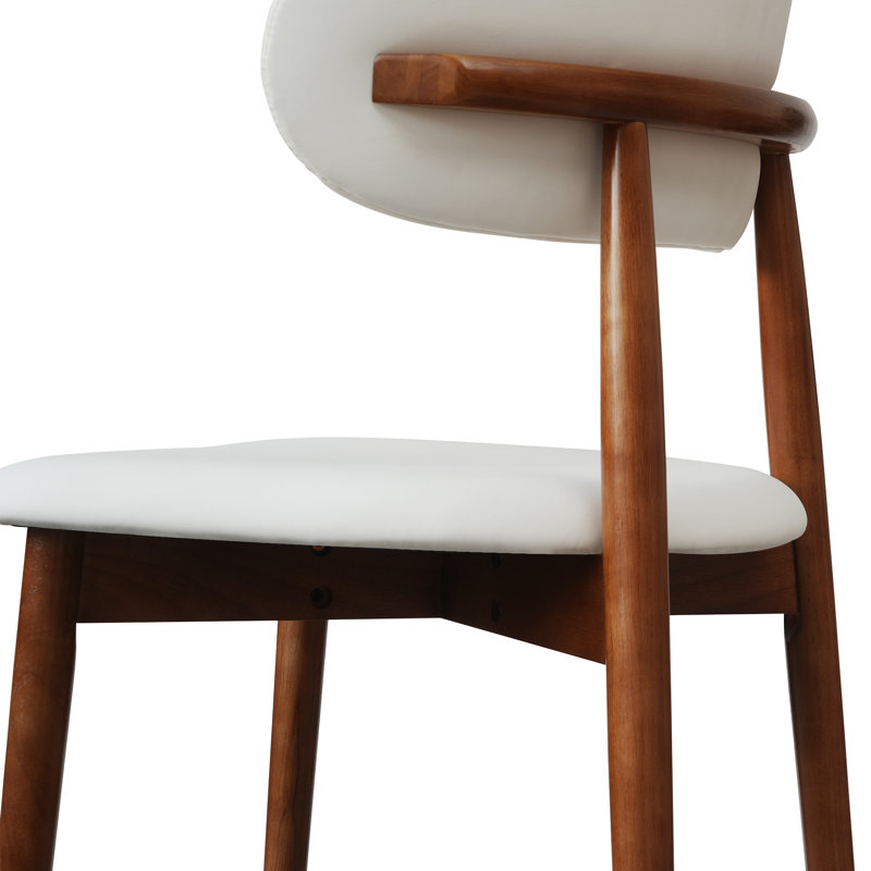 Juvan Modern Upholstered Rubber Wood Faux Leather Dining Chair(Set Of 2), 2, Brown