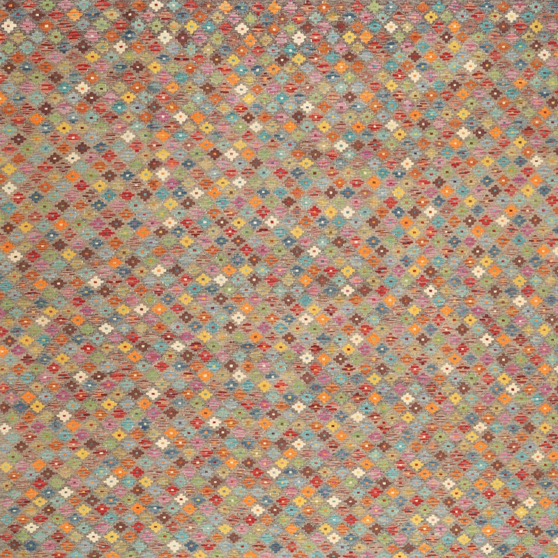 Tapis contemporain brun / rouge, Carré 5 pi