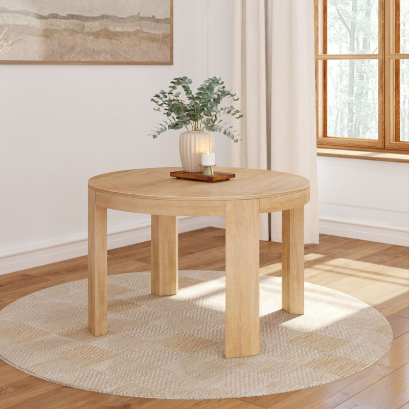 Valletta Contour Round Dining Table (47in x 47in / 1194mm x 1194mm), Blonde