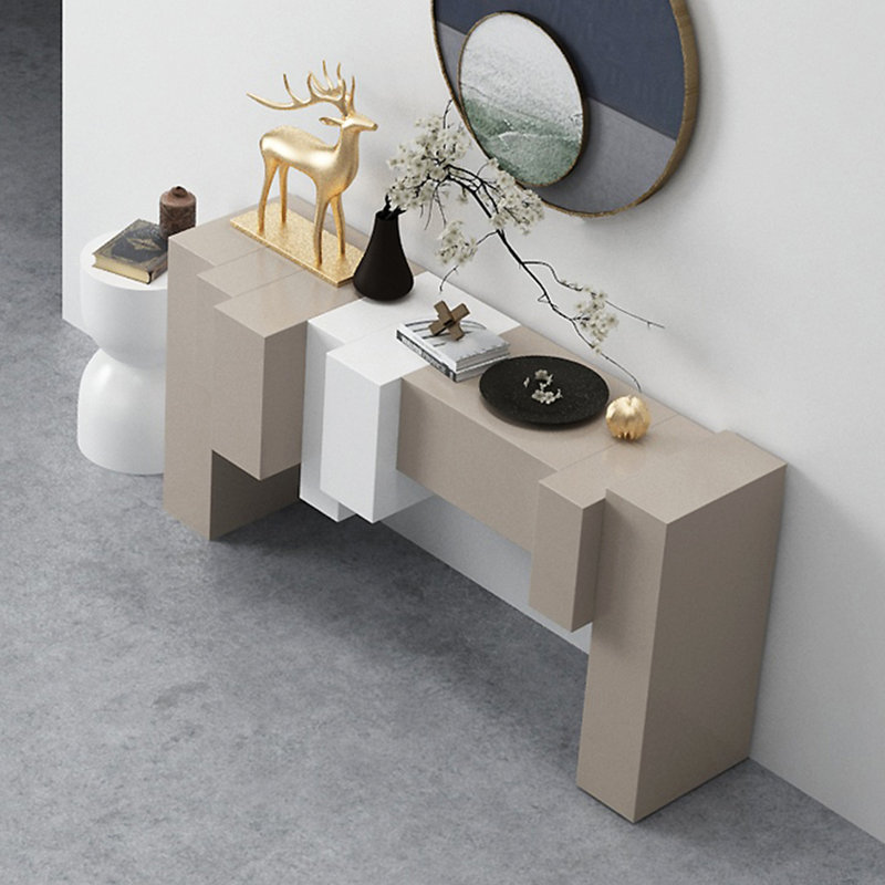 Console Modern Minimalist Art Design, H 35,43 po x l 62,99 po x P 15,75 po, Brun / blanc