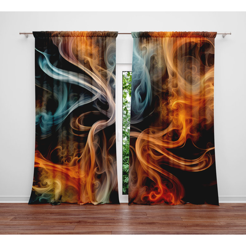Paire de rideaux semi-transparents en polyester Ecenaz, L 20 po x L 82 po