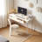 White solid wood juniper office desk
