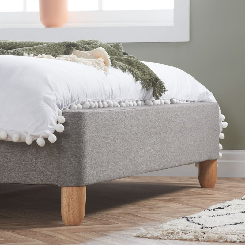 Cardi Upholstered Bed Frame, King, Grey