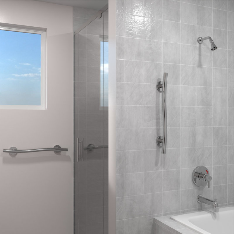 WAVE 24 in. x 1.25 in. Grab Bar, ADA Compliant for Bath and Shower Safety (500 lb. Capacity) in Polished Chrome, 24