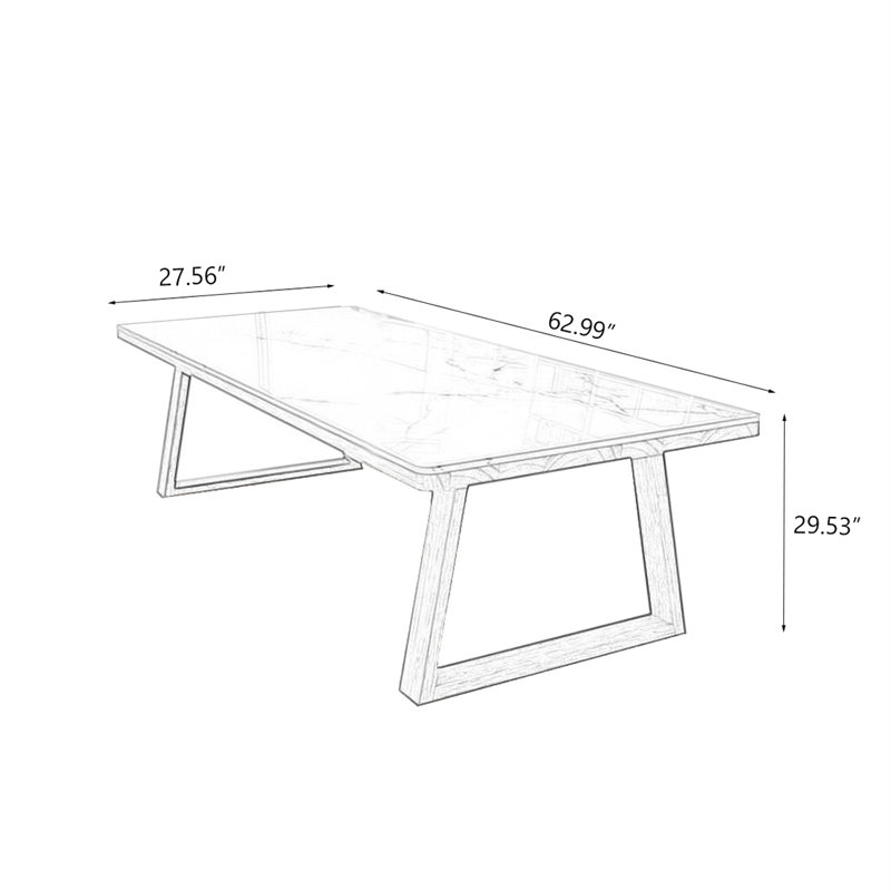 Blanc + bureau Burwood, H 29,53 po x l 62,99 po x P 27,56 po