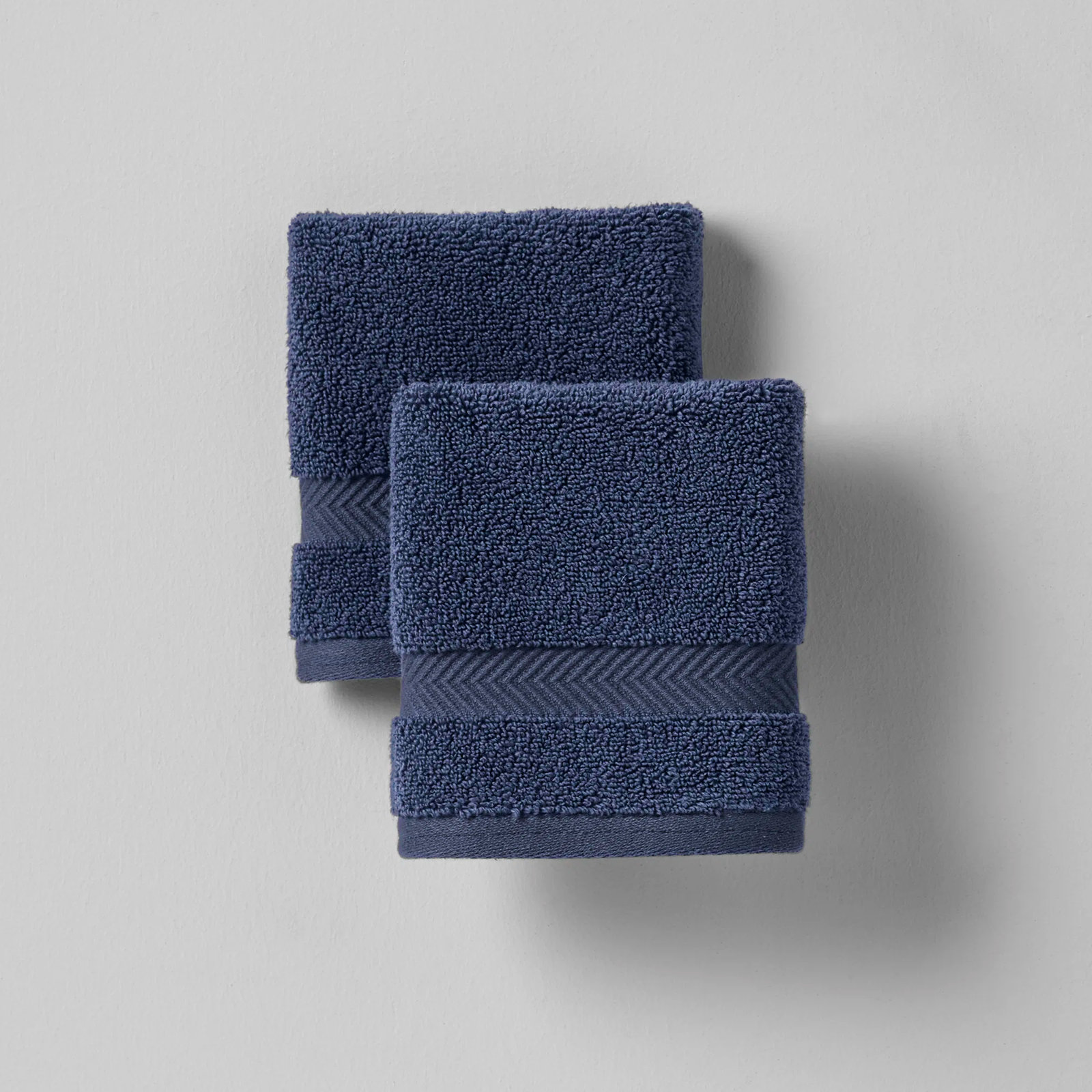 Rane Plush Cotton Washcloth, Midnight Navy