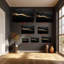 Art mural sur toile noir et doré, impression abstraite craquelée dorée - décor industriel moderne de luxe, peinture sur pierre texturée pour le bureau-79885984