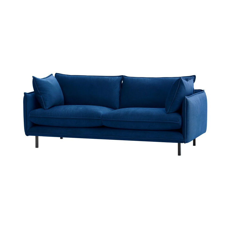 Neshay 3 Seater Velvet Sofa, Blue