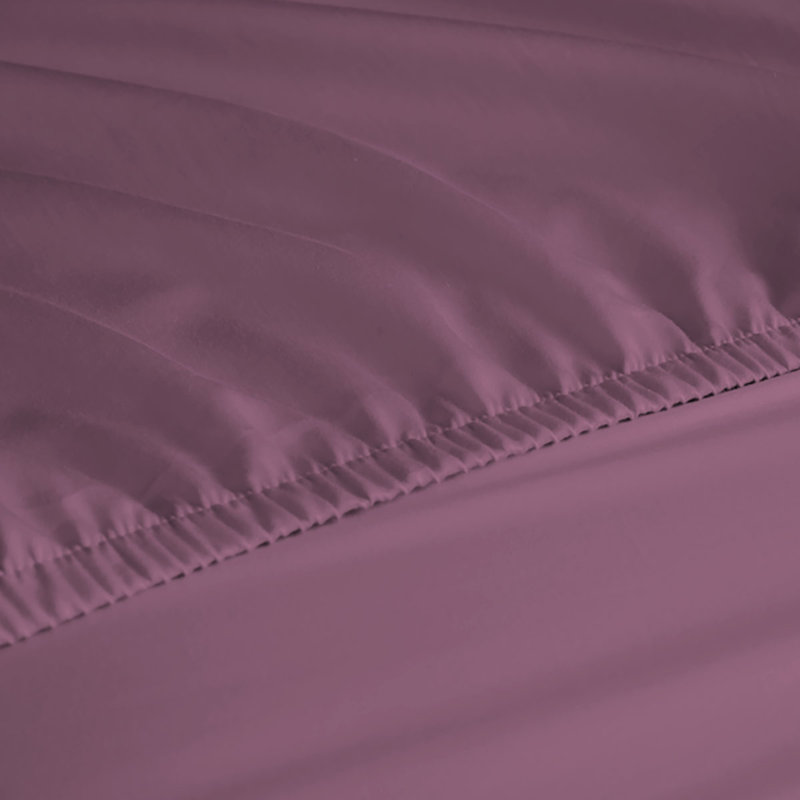 Ensemble de draps en rayonne de bambou 6 pièces , Ensemble de draps pour lit simple + un drap-housse, Prune