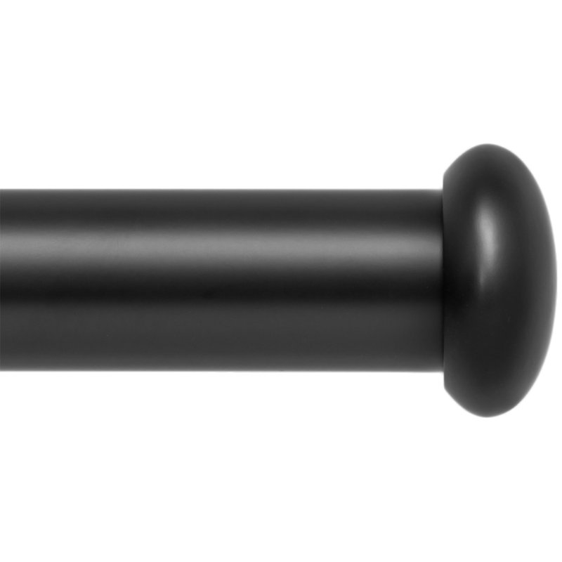  Tringle de rideau de fenêtre ovale - mât de 1 pouce 120 à 240 pouces Noir, Noir, 120" - 240"