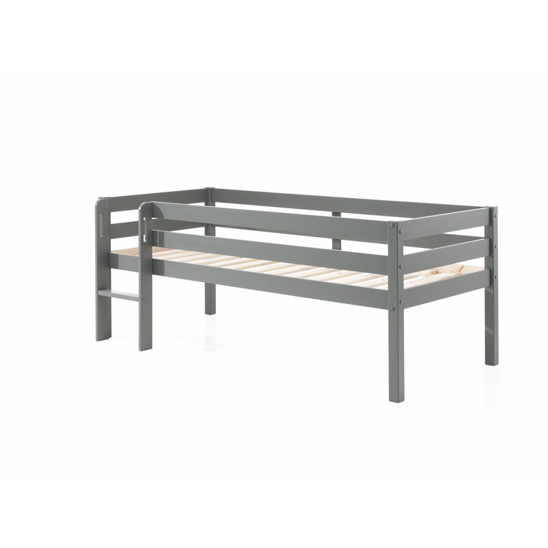 Pino European Single (90 x 200cm) Bed by Vipack, Grey
