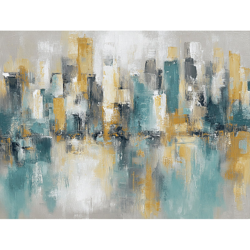 Art mural sur toile Mist City Glow, H 24 po x l 36 po x P 1,5 po
