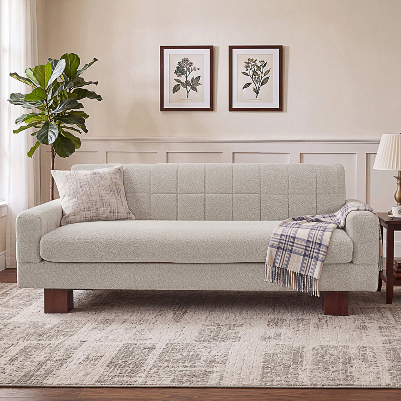 Canapé Modern, Tissu bouclé avoine