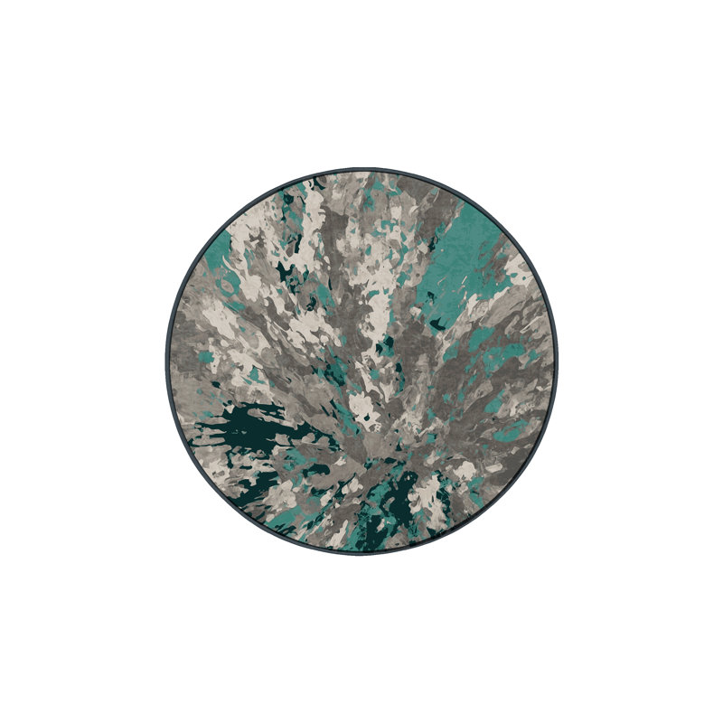 Tapis gris lavable à la machine GSIX03640, Rond 8 pi