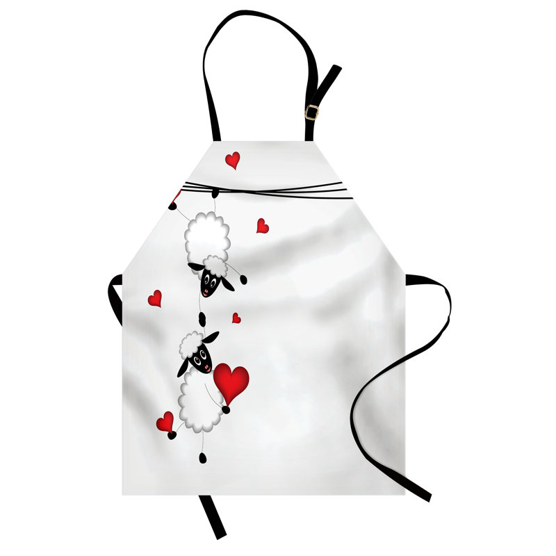 Tablier East Urban Home Animal, cuisine de jardinage, taille adulte, rouge blanc noir