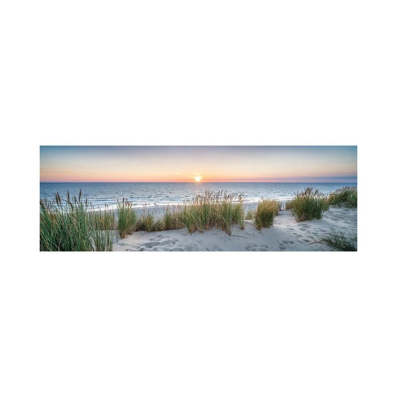 " Dune Beach Panorama At Sunset " by Jan Becke, Wrapped Canvas, No Frame, 20" H x 60" W