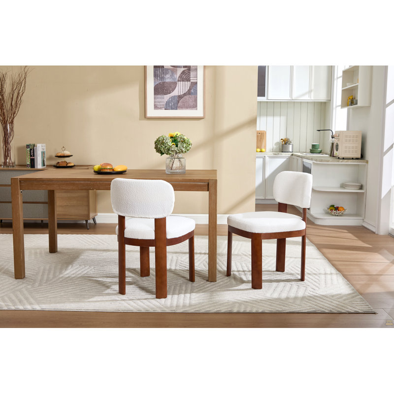Ensemble de 2 chaises de salle à manger en bois rembourrées en tissu