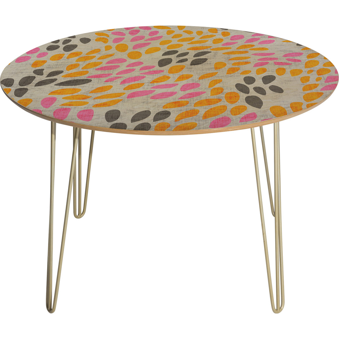 Darieus Extendable Round Solid Wood Top Metal Base Dining Table East Urban Home