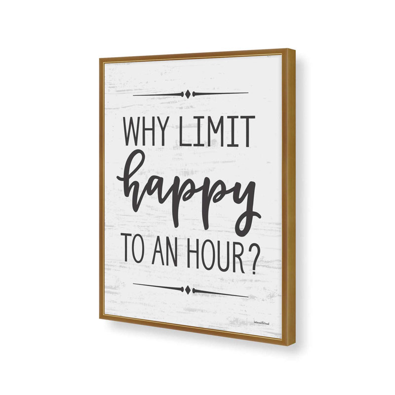 «Why Limit Happy» par Art texturé, L 36 x H 48, Impression encadrée, Doré