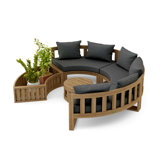 Circular Modular Outdoor 5 - Piece Teak Conversation Set