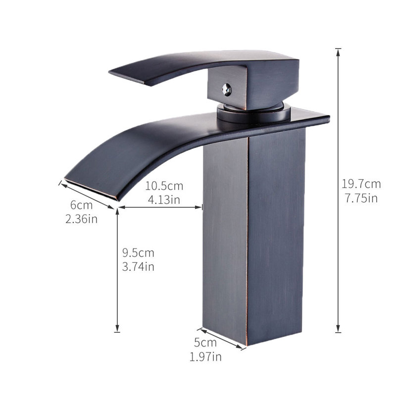 Robinet de salle de bain à un trou, Bronze huilé