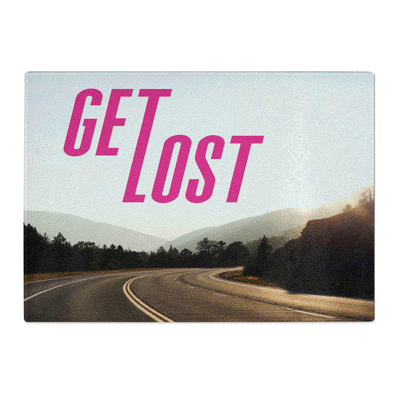 Get Lost Typography Chopping Board, 0.4cm H x 28.5cm W x 39cm L