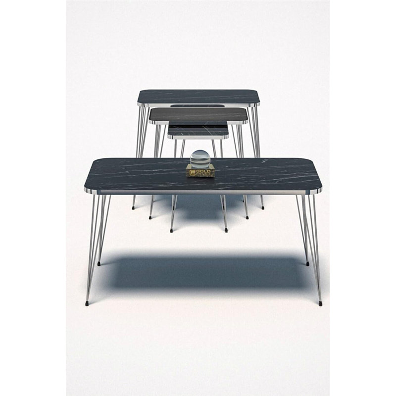 Burkley 35cm Console Table, Black Marble