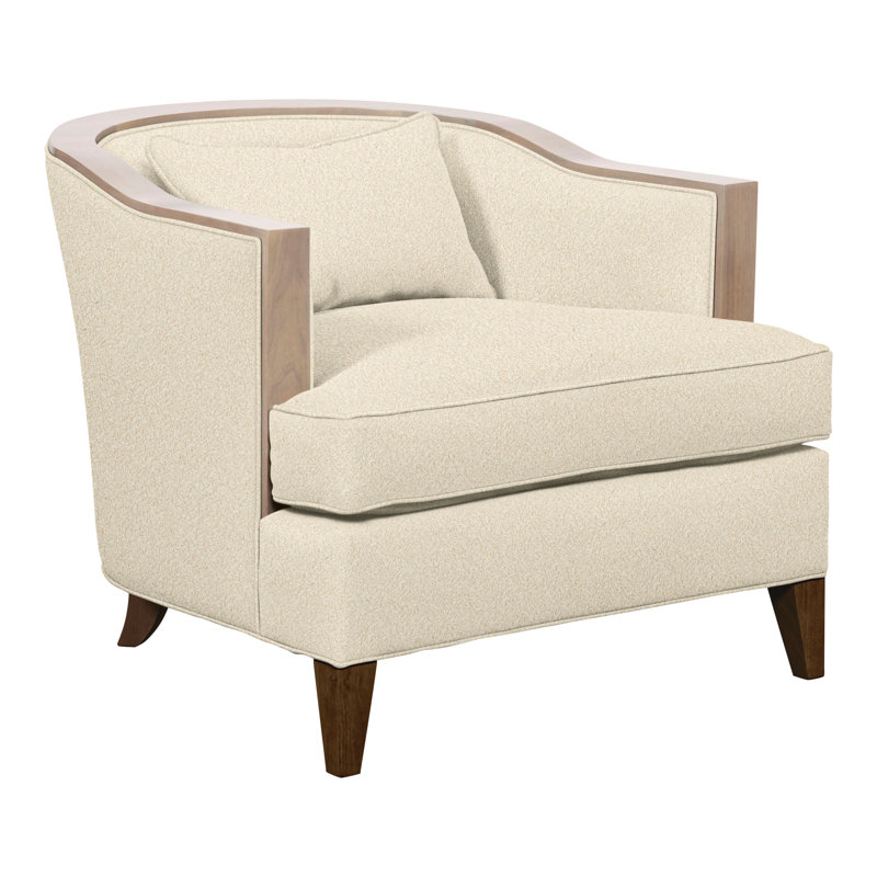 Thom Filicia Home Upholstered Barrel Chair, Havana, Kimoni Natural Polyester