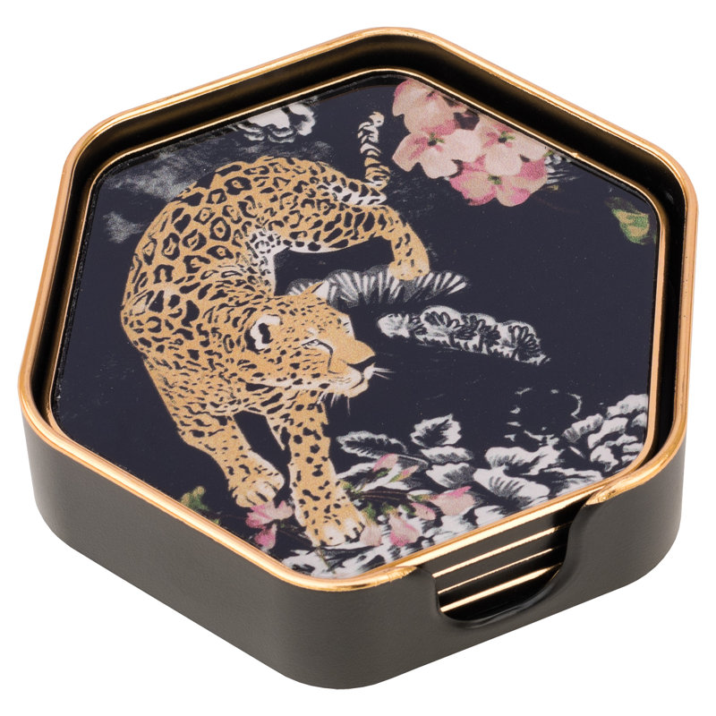 Leopard Hexagon Coasters