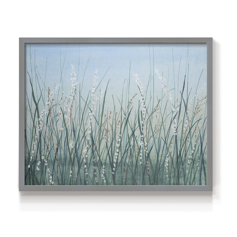Tall Grass II -Framed Print - Restickable, Gray, 11" H x 14" W