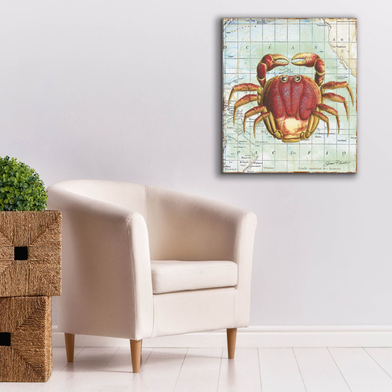  «Nautical Journey-d-crab» par Jean Plout, art mural sur toile, 26 po x 30 po