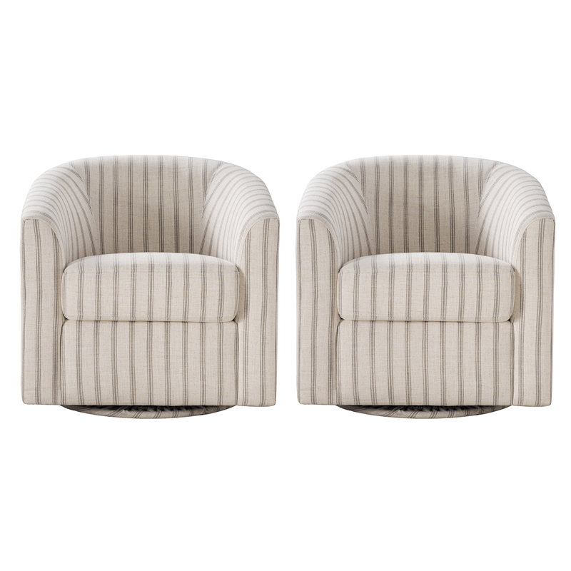 Fauteuil d'appoint pivotant rembourré Amiir, Rayure