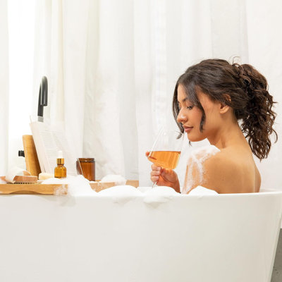 Tablette de douche autoportante en bambou Oche