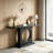 Modern Black Console Table with Gold Accent