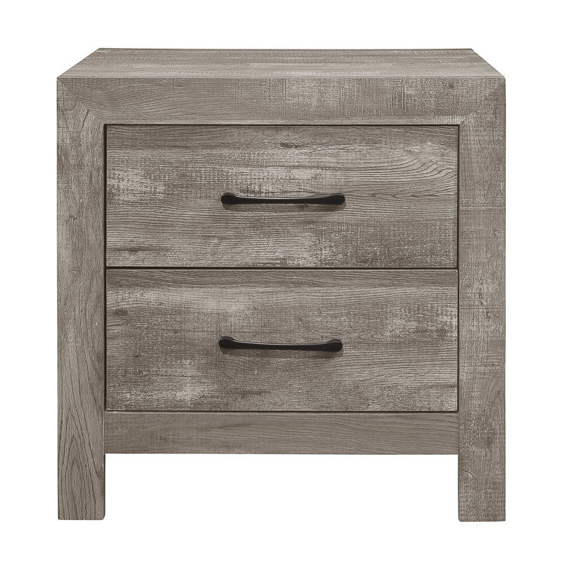 Table de chevet 2 tiroirs Davaya, Gris