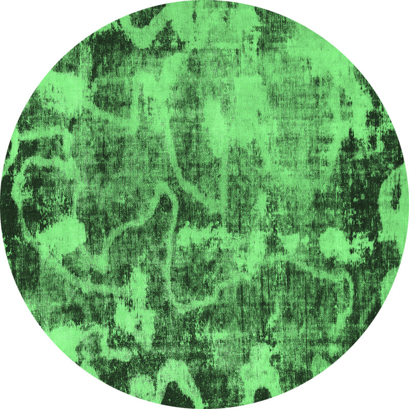 Washable Abstract Indoor Rug, Round 6'