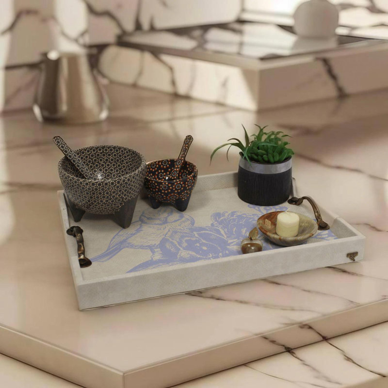 Lilac Bluebird 18" Rectangular Serving Tray