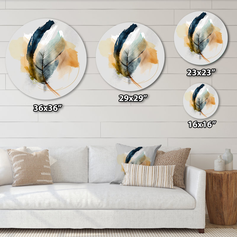 Green Artful Philodenron Leaf II - Leaves Round Wall Art on Metal, 29" H x 29" W x 1" D