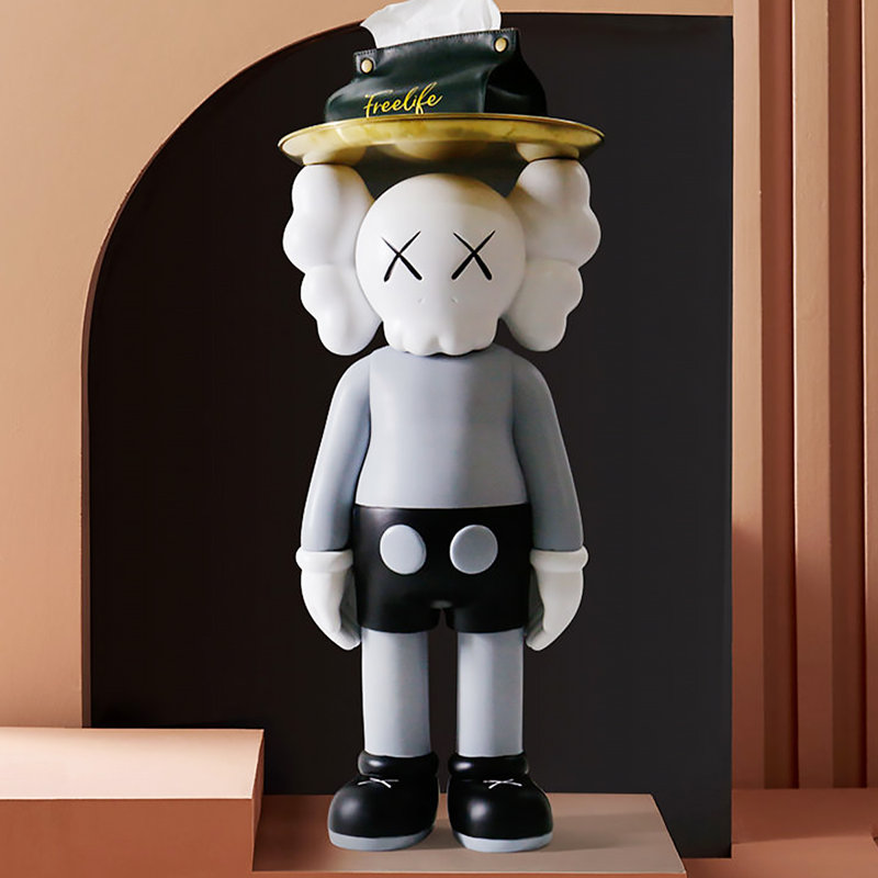 Modern art bear-shaped resin decorative sculpture and tray