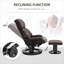 Fauteuil inclinable de massage classique en similicuir brun avec pivotement à 360 ° et repose-pieds