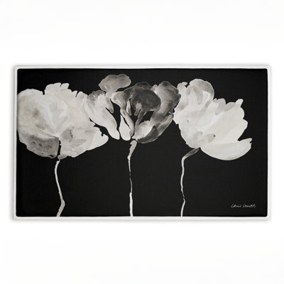 Trio in Light on Black Printed Plush Bath Mat and Bath Rug, design by Lanie Loreth, 18"x30"