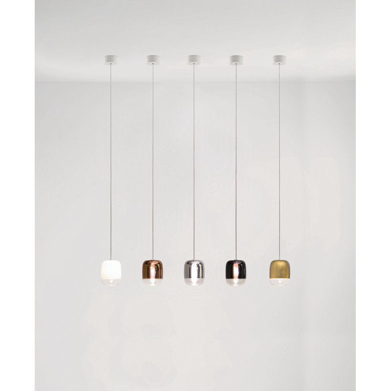Monthamre 1 - Light Chrome Single Pendant, Golden Leaf