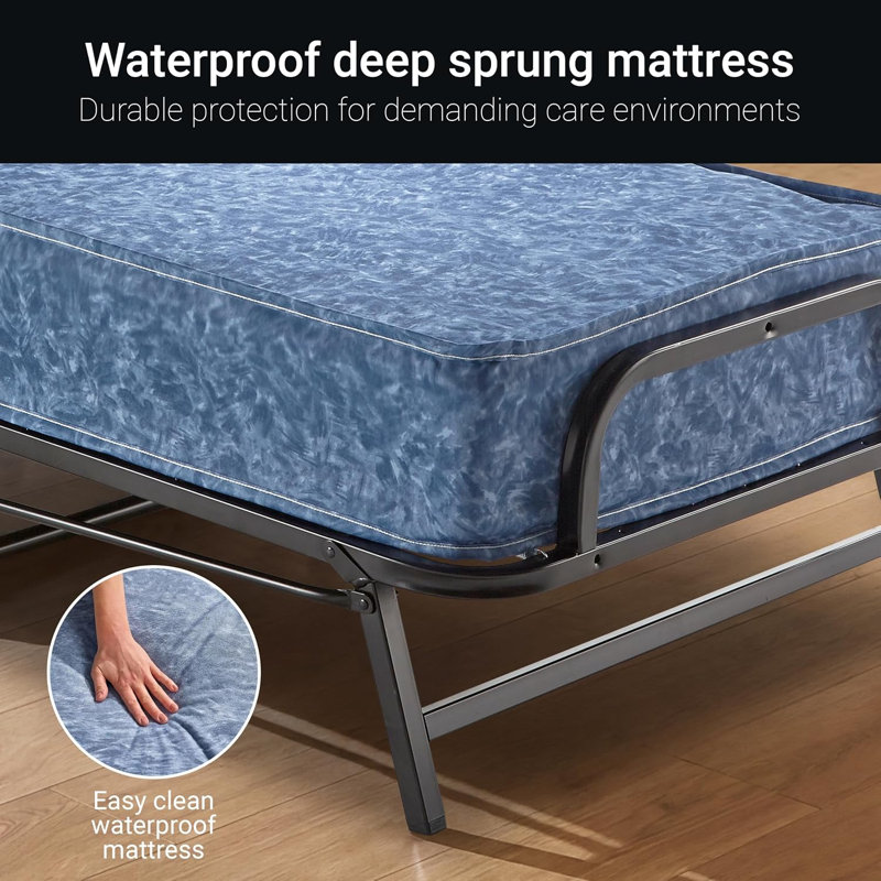 Jay-Be Crown Windermere Folding Bed with Waterproof Deep Sprung Mattress - Single with Mattress Protector & Storage Cover